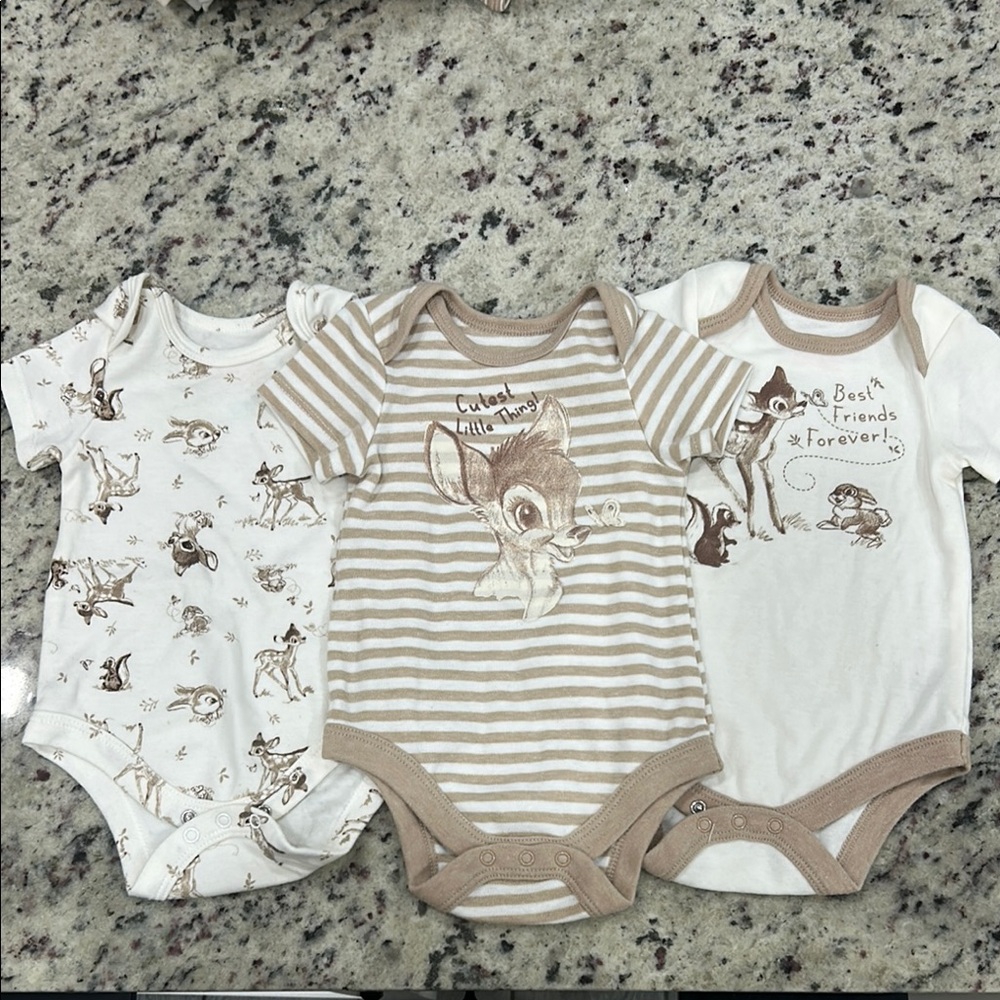 Disney Brown and White Bodysuit Set for Infants